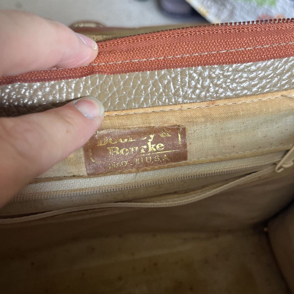 Dooney & Bourke Vintage Small AWL Satchel Taupe Brown - Picture 12 of 16